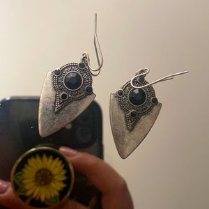 Lovely silver and black earrings